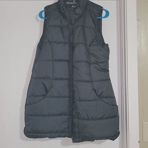 Long Gray Puff Vest